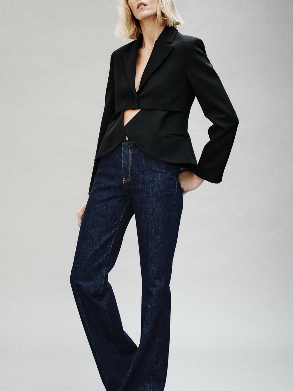 Zara Dark Indigo Flare Jeans